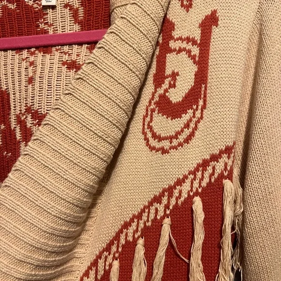Idyllwind Cream and Red Cardigan Sweater - Picture 6 of 7